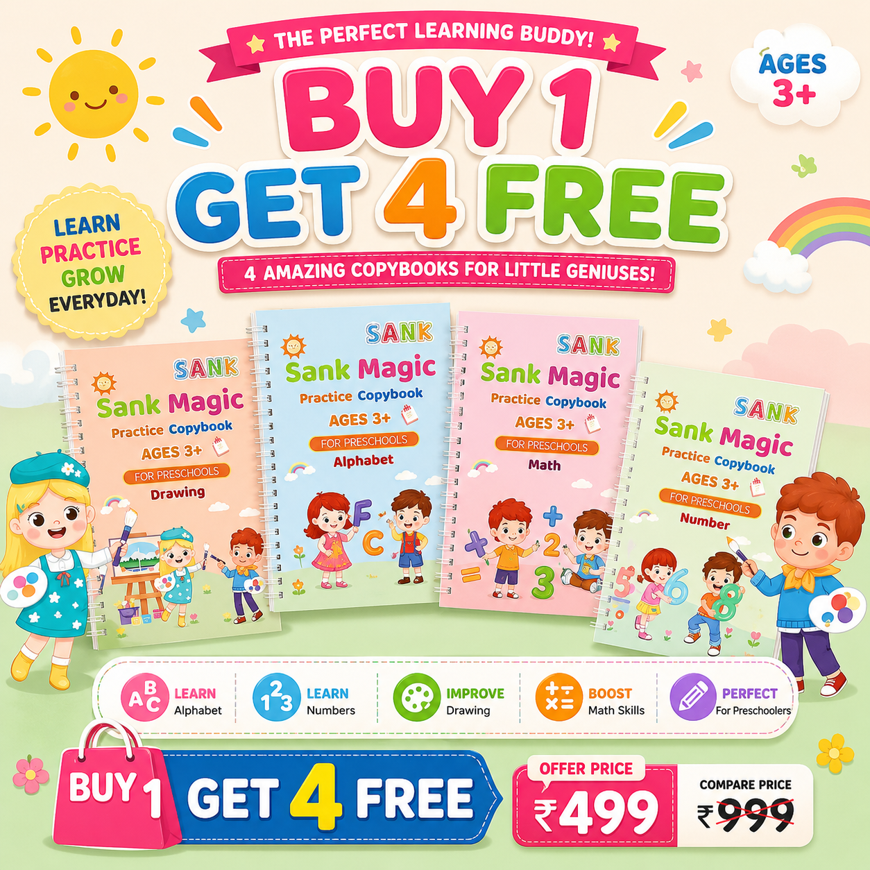 KIDS PRACTICE BOOKS  ✨BUY 1 GET 4 FREE🔥
